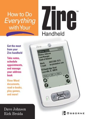 cover image of How to Do Everything with Your Zire<sup>TM</sup> Handheld